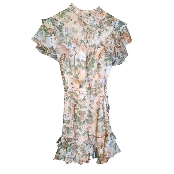 Hello Molly Floral Mini Dress - Pink and Brown - Picture 2 of 7